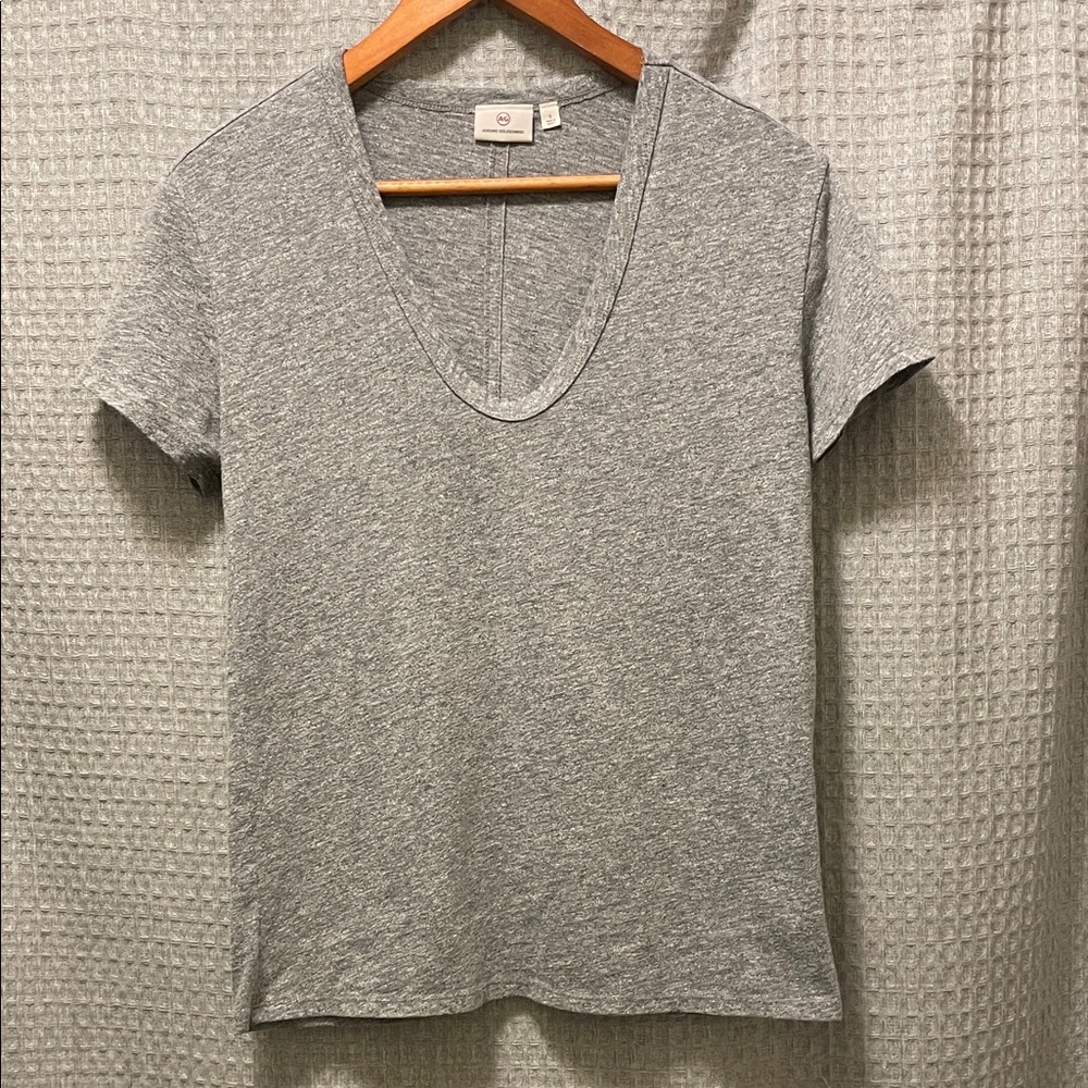 AG Adriano Goldschmied Heather Gray V-Neck Tee